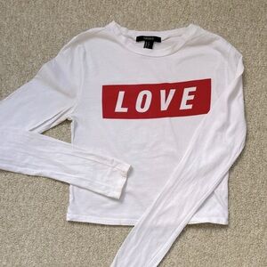 🌟 Forever 21 Cropped Love Long Sleeved Tee